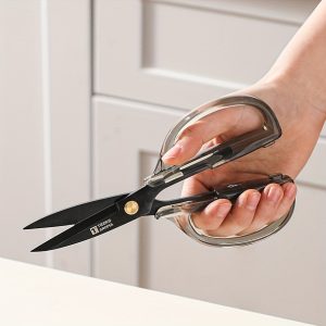 High Quality Household Scissors - Black Acrylic Handle, Vegetable Cutter, Kitchen Scissors For Cutting Meat, Vegetables, Fruits, Salads, Chicken, Sharp Heavy-duty Scissors, Kitchen Small Tools