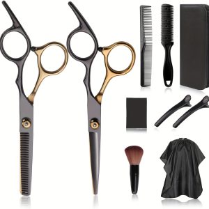 Professional Haircut Scissors Set with Stainless Steel Shears, Ideal for All Hair Types, Includes Thinning & Texturizing Tools, Perfect for Salon or Home Use